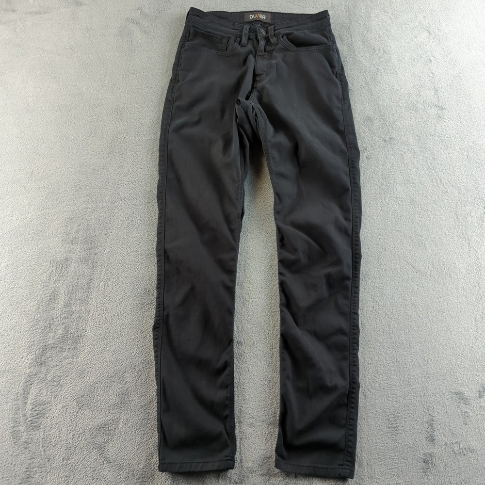 DUER T2X Mens Pants 28x32 Black Slim Straight‎ Stretch Cotton Lightweight DU/ER